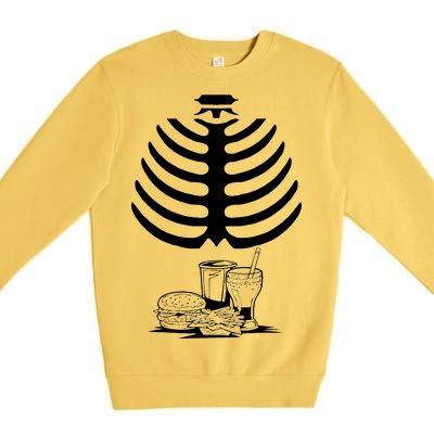 Halloween fast food skeleton Premium Crewneck Sweatshirt