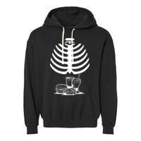 Halloween fast food skeleton Garment-Dyed Fleece Hoodie