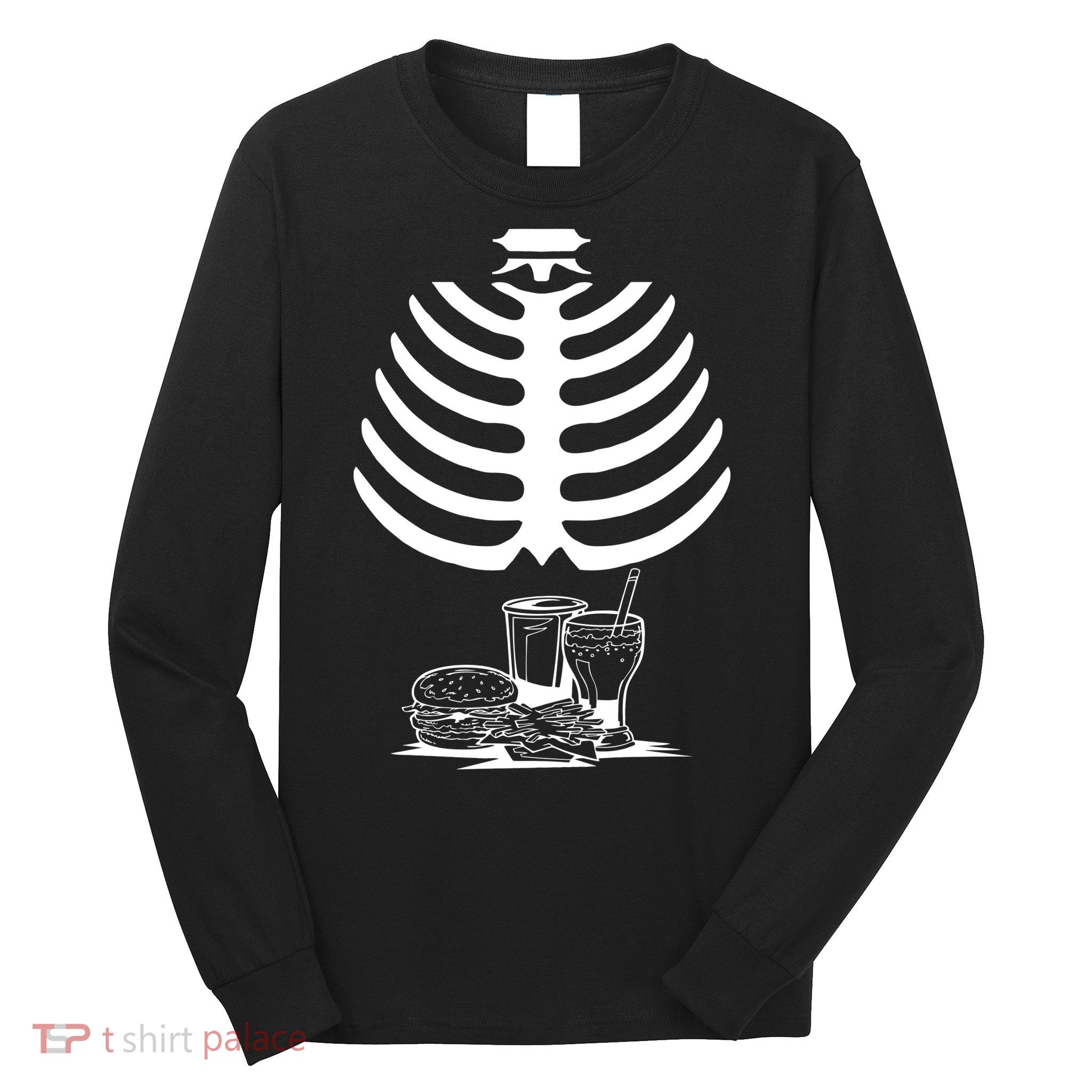Halloween fast food skeleton Long Sleeve Shirt