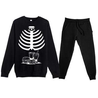 Halloween fast food skeleton Premium Crewneck Sweatsuit Set