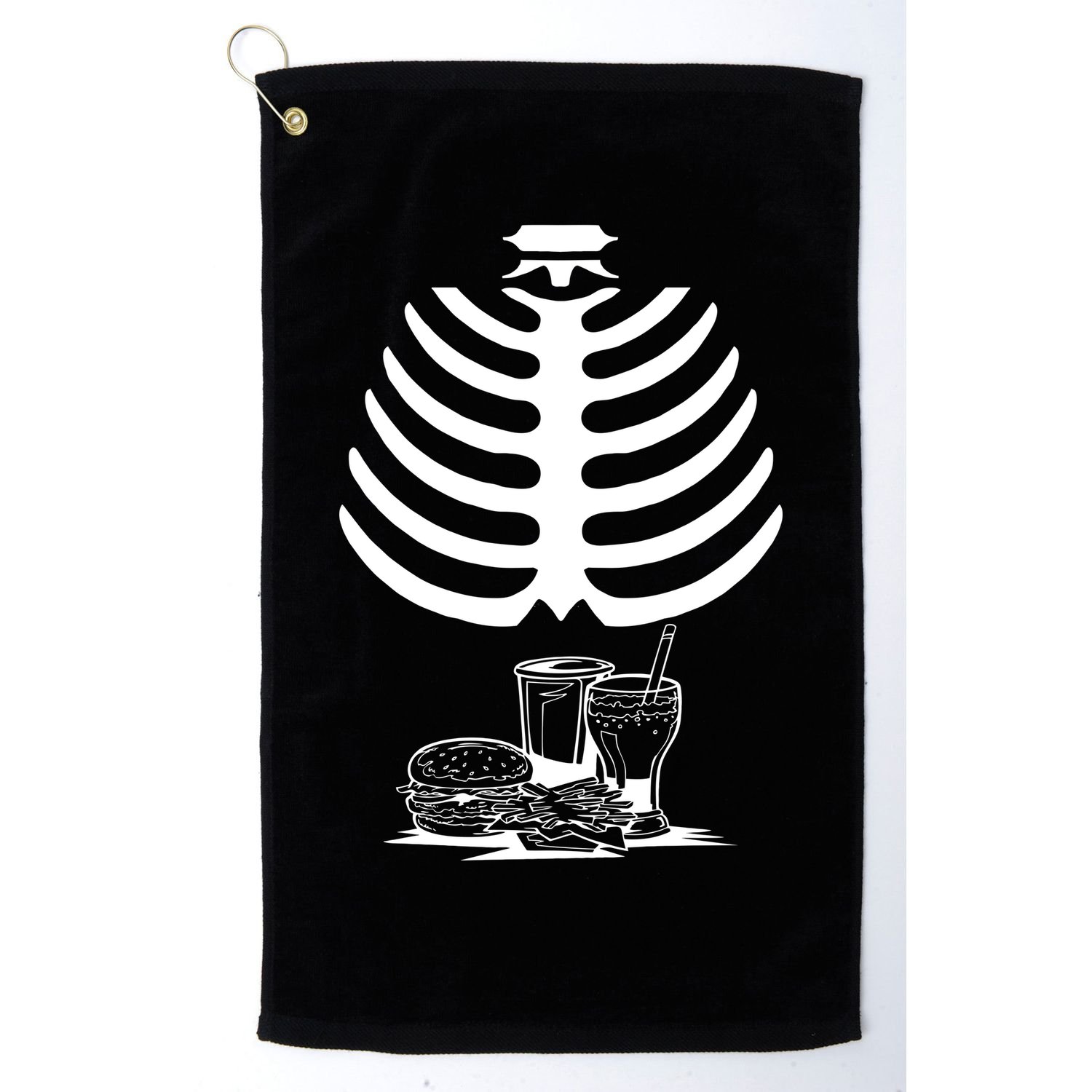 Halloween fast food skeleton Golf Towel