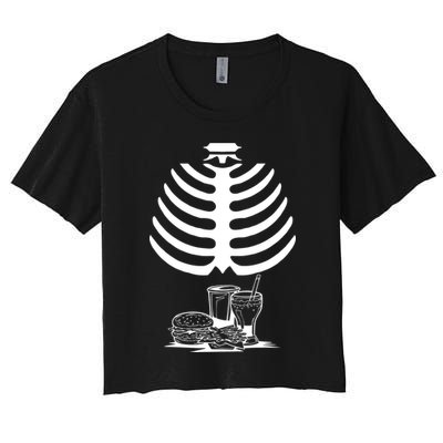 Halloween fast food skeleton Crop Top