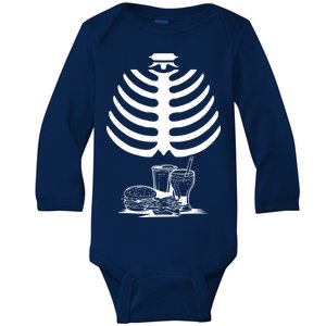 Halloween fast food skeleton Baby Long Sleeve Bodysuit