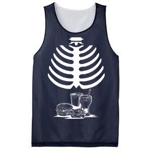 Halloween fast food skeleton Mesh Reversible Basketball Jersey Tank