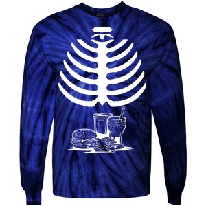 Halloween fast food skeleton Tie-Dye Long Sleeve Shirt