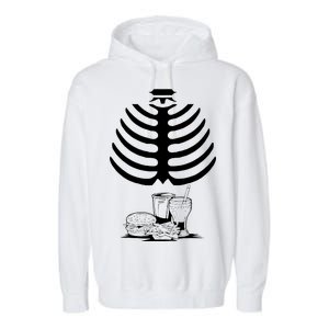 Halloween fast food skeleton Garment-Dyed Fleece Hoodie