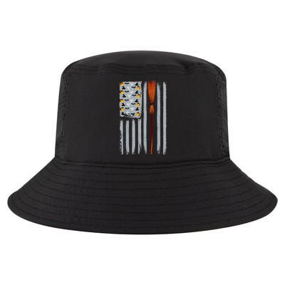 Halloween Flag Witches Broomstick American Flag USA Cool Comfort Performance Bucket Hat