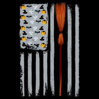 Halloween Flag Witches Broomstick American Flag USA Mug
