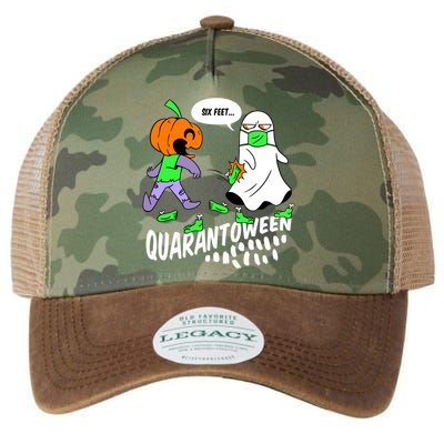 Halloween Funny Quarantoween 6 Feet Pumpkin Ghost Legacy Tie Dye Trucker Hat