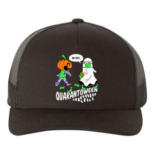 Halloween Funny Quarantoween 6 Feet Pumpkin Ghost Yupoong Adult 5-Panel Trucker Hat