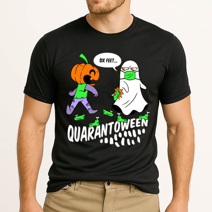 Halloween Funny Quarantoween 6 Feet Pumpkin Ghost Cooling Performance Crew T-Shirt