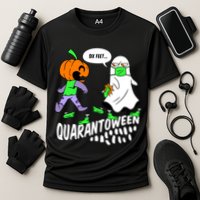 Halloween Funny Quarantoween 6 Feet Pumpkin Ghost Cooling Performance Crew T-Shirt