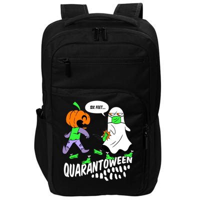 Halloween Funny Quarantoween 6 Feet Pumpkin Ghost Impact Tech Backpack