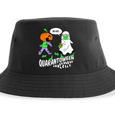 Halloween Funny Quarantoween 6 Feet Pumpkin Ghost Sustainable Bucket Hat