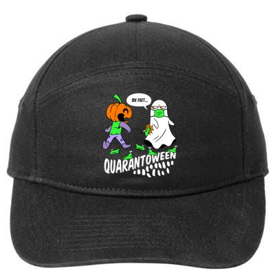 Halloween Funny Quarantoween 6 Feet Pumpkin Ghost 7-Panel Snapback Hat