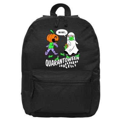 Halloween Funny Quarantoween 6 Feet Pumpkin Ghost 16 in Basic Backpack