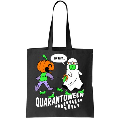 Halloween Funny Quarantoween 6 Feet Pumpkin Ghost Tote Bag