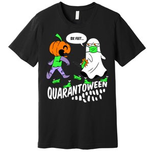 Halloween Funny Quarantoween 6 Feet Pumpkin Ghost Premium T-Shirt