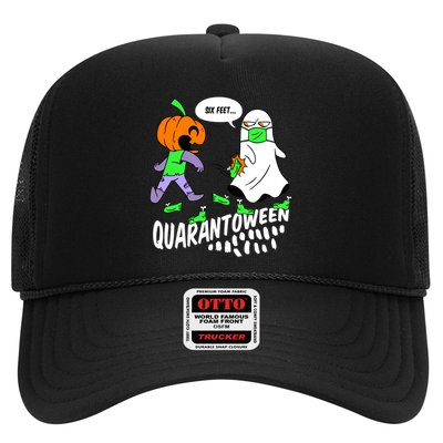 Halloween Funny Quarantoween 6 Feet Pumpkin Ghost Trucker Hat
