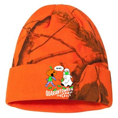 Halloween Funny Quarantoween 6 Feet Pumpkin Ghost Kati Licensed 12" Camo Beanie