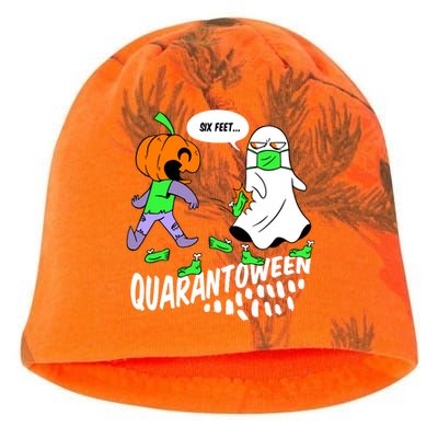 Halloween Funny Quarantoween 6 Feet Pumpkin Ghost Kati - Camo Knit Beanie