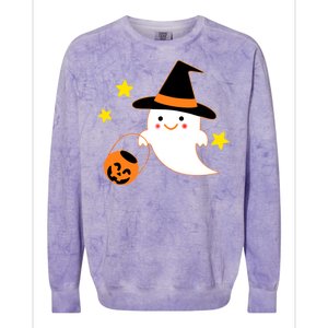 Halloween Ghost Kawaii Trick or Treating Pumpkin Colorblast Crewneck Sweatshirt