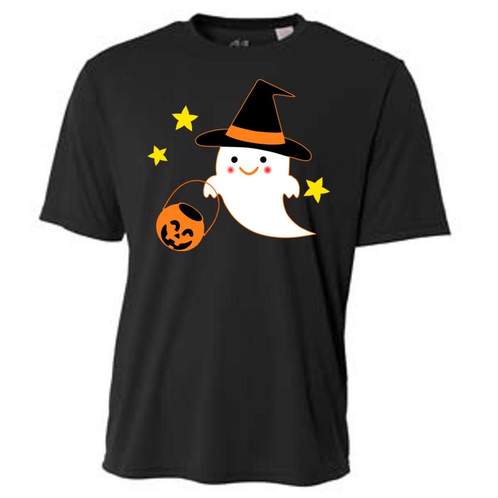 Halloween Ghost Kawaii Trick or Treating Pumpkin Cooling Performance Crew T-Shirt