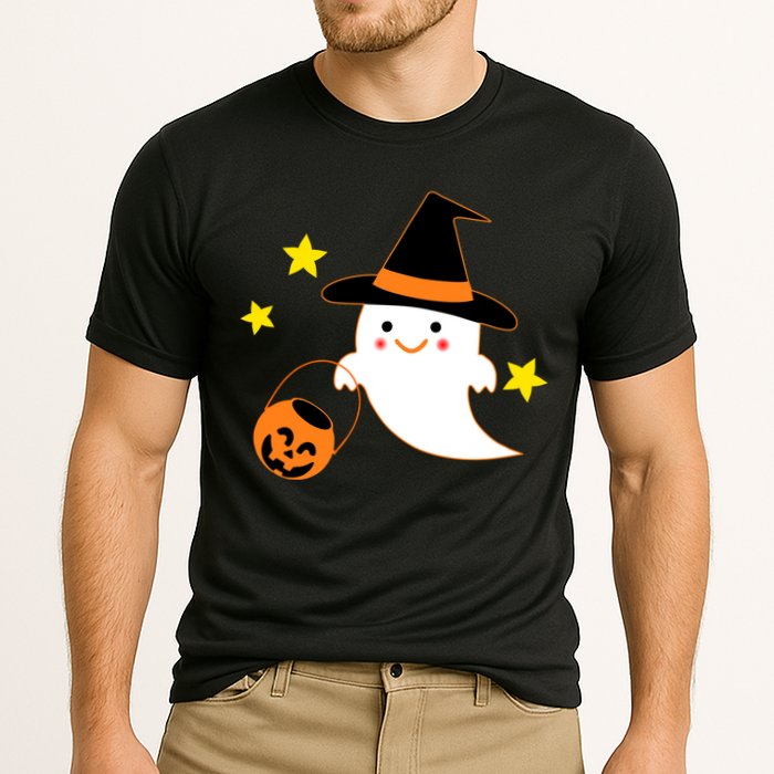 Halloween Ghost Kawaii Trick or Treating Pumpkin Cooling Performance Crew T-Shirt