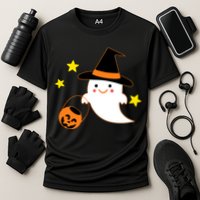 Halloween Ghost Kawaii Trick or Treating Pumpkin Cooling Performance Crew T-Shirt
