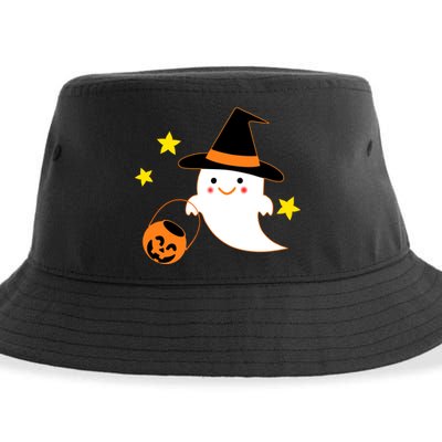 Halloween Ghost Kawaii Trick or Treating Pumpkin Sustainable Bucket Hat