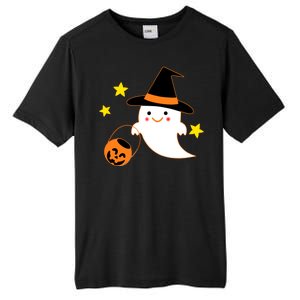 Halloween Ghost Kawaii Trick or Treating Pumpkin Tall Fusion ChromaSoft Performance T-Shirt