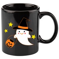 Halloween Ghost Kawaii Trick or Treating Pumpkin 11oz C Handle Ceramic Mug