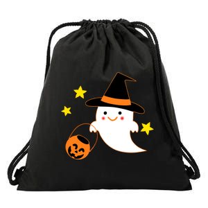 Halloween Ghost Kawaii Trick or Treating Pumpkin Drawstring Bag