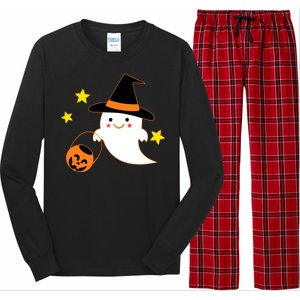 Halloween Ghost Kawaii Trick or Treating Pumpkin Long Sleeve Pajama Set