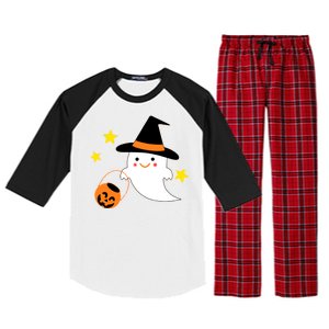 Halloween Ghost Kawaii Trick or Treating Pumpkin Raglan Sleeve Pajama Set