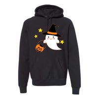 Halloween Ghost Kawaii Trick or Treating Pumpkin Premium Hoodie