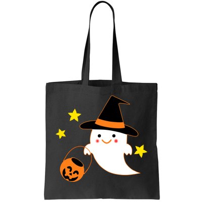 Halloween Ghost Kawaii Trick or Treating Pumpkin Tote Bag