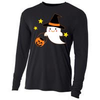 Halloween Ghost Kawaii Trick or Treating Pumpkin Cooling Performance Long Sleeve Crew