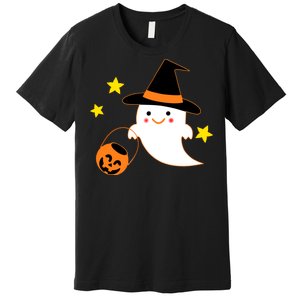 Halloween Ghost Kawaii Trick or Treating Pumpkin Premium T-Shirt