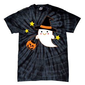 Halloween Ghost Kawaii Trick or Treating Pumpkin Tie-Dye T-Shirt