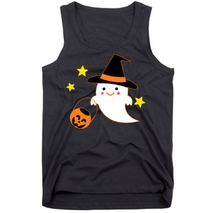 Halloween Ghost Kawaii Trick or Treating Pumpkin Tank Top