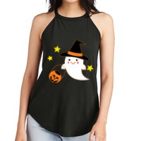 Halloween Ghost Kawaii Trick or Treating Pumpkin Women's Perfect Tri Rocker Tank