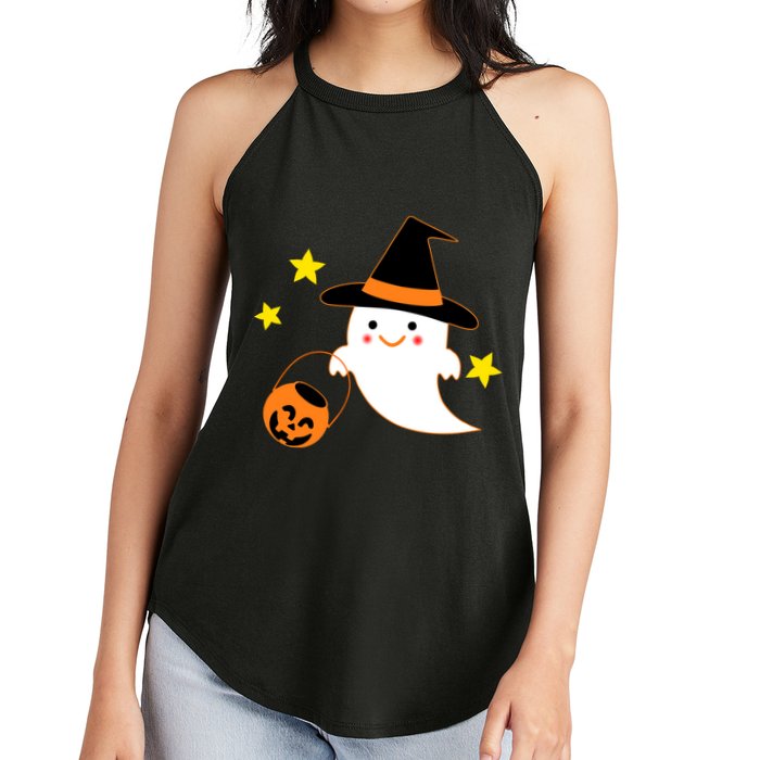 Halloween Ghost Kawaii Trick or Treating Pumpkin Women's Perfect Tri Rocker Tank