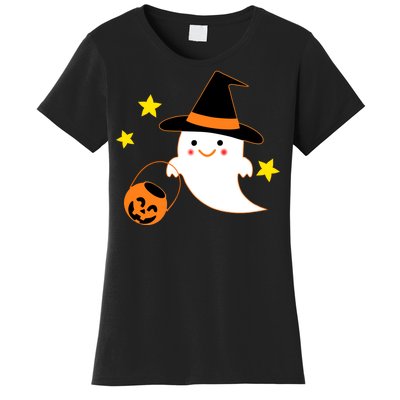 Halloween Ghost Kawaii Trick or Treating Pumpkin Women's T-Shirt