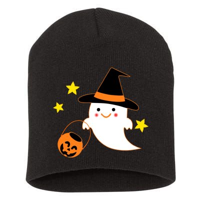 Halloween Ghost Kawaii Trick or Treating Pumpkin Short Acrylic Beanie