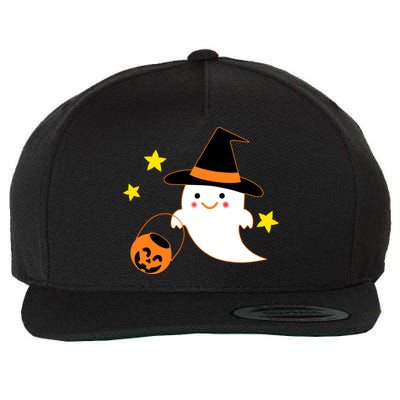 Halloween Ghost Kawaii Trick or Treating Pumpkin Wool Snapback Cap