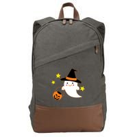 Halloween Ghost Kawaii Trick or Treating Pumpkin Cotton Canvas Backpack