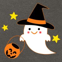 Halloween Ghost Kawaii Trick or Treating Pumpkin Cotton Canvas Backpack