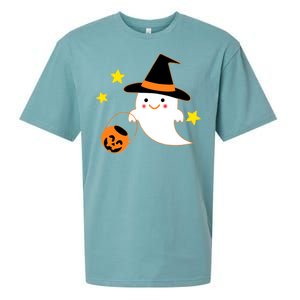 Halloween Ghost Kawaii Trick or Treating Pumpkin Sueded Cloud Jersey T-Shirt