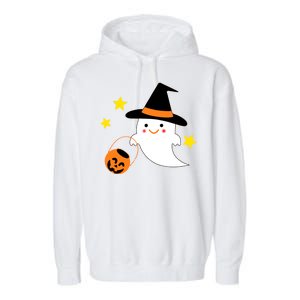 Halloween Ghost Kawaii Trick or Treating Pumpkin Garment-Dyed Fleece Hoodie